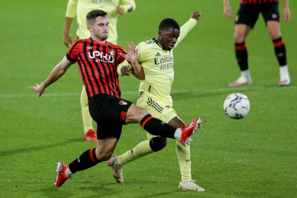 Arsenal u23s concede controversial goal in Bournemouth draw 2 Nathan Butler-Oyedeji playing for the Arsenal u23s against Bournemouth (Photo via AFCB.co.uk)