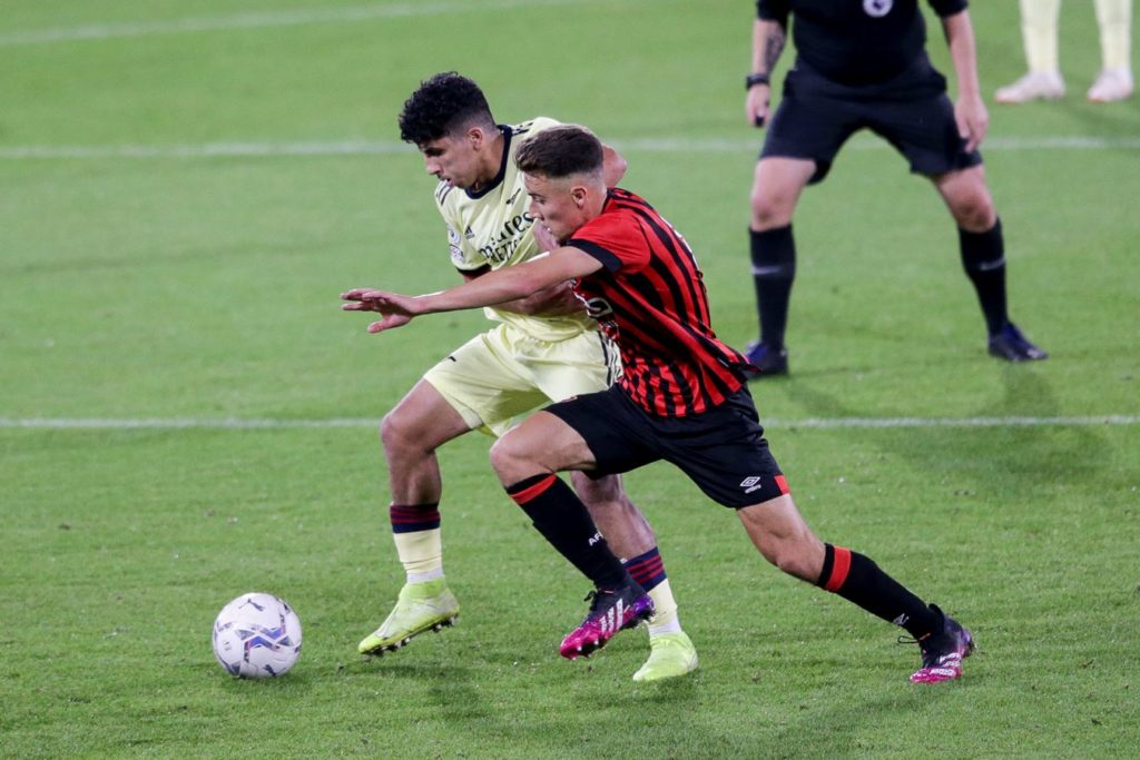 Arsenal midfielder set for loan move despite ongoing injury 4 Salah-Eddine Oulad M'hand playing for the Arsenal u23s against Bournemouth (Photo via AFCB.co.uk)
