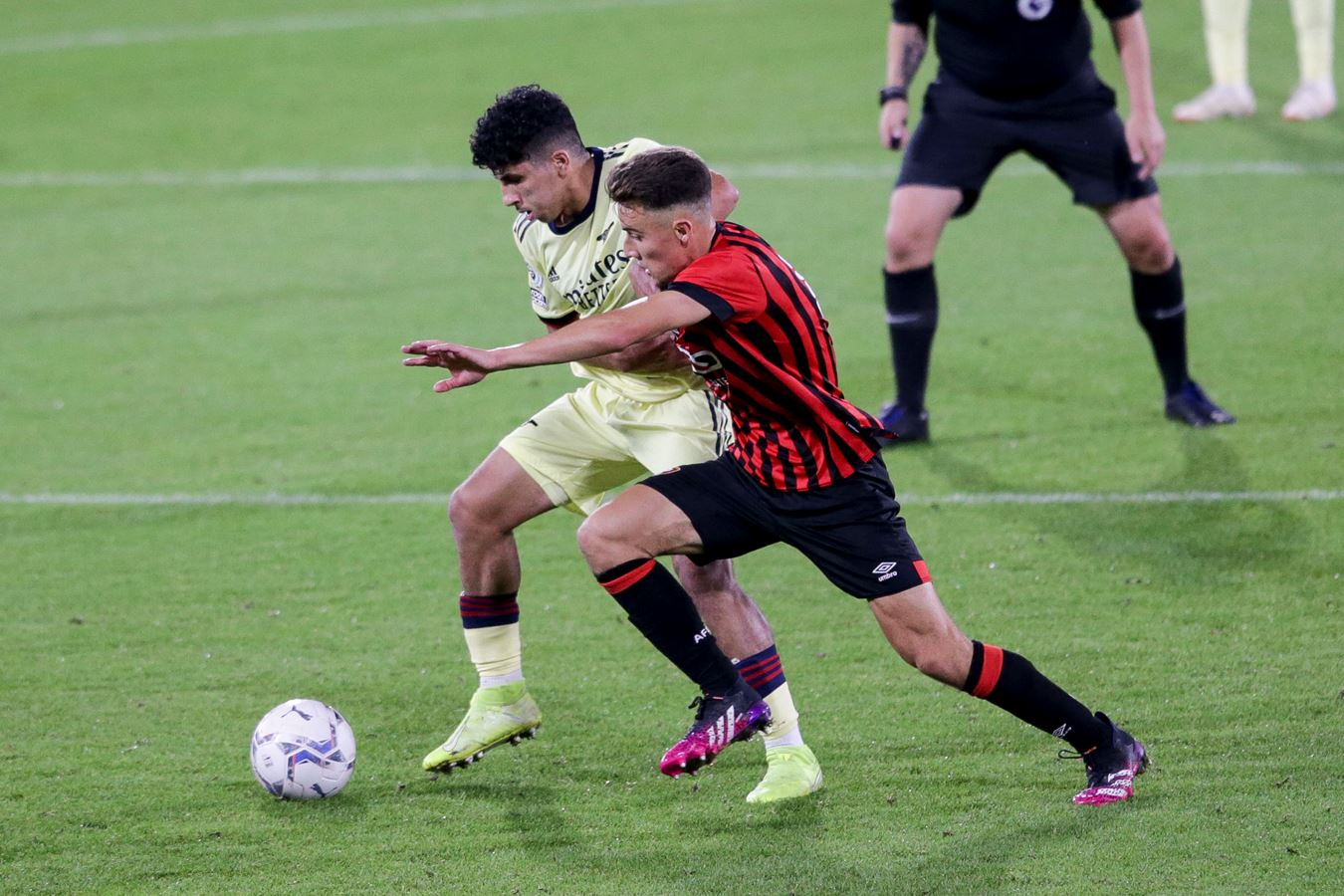 Salah-Eddine Oulad M'hand playing for the Arsenal u23s against Bournemouth (Photo via AFCB.co.uk)