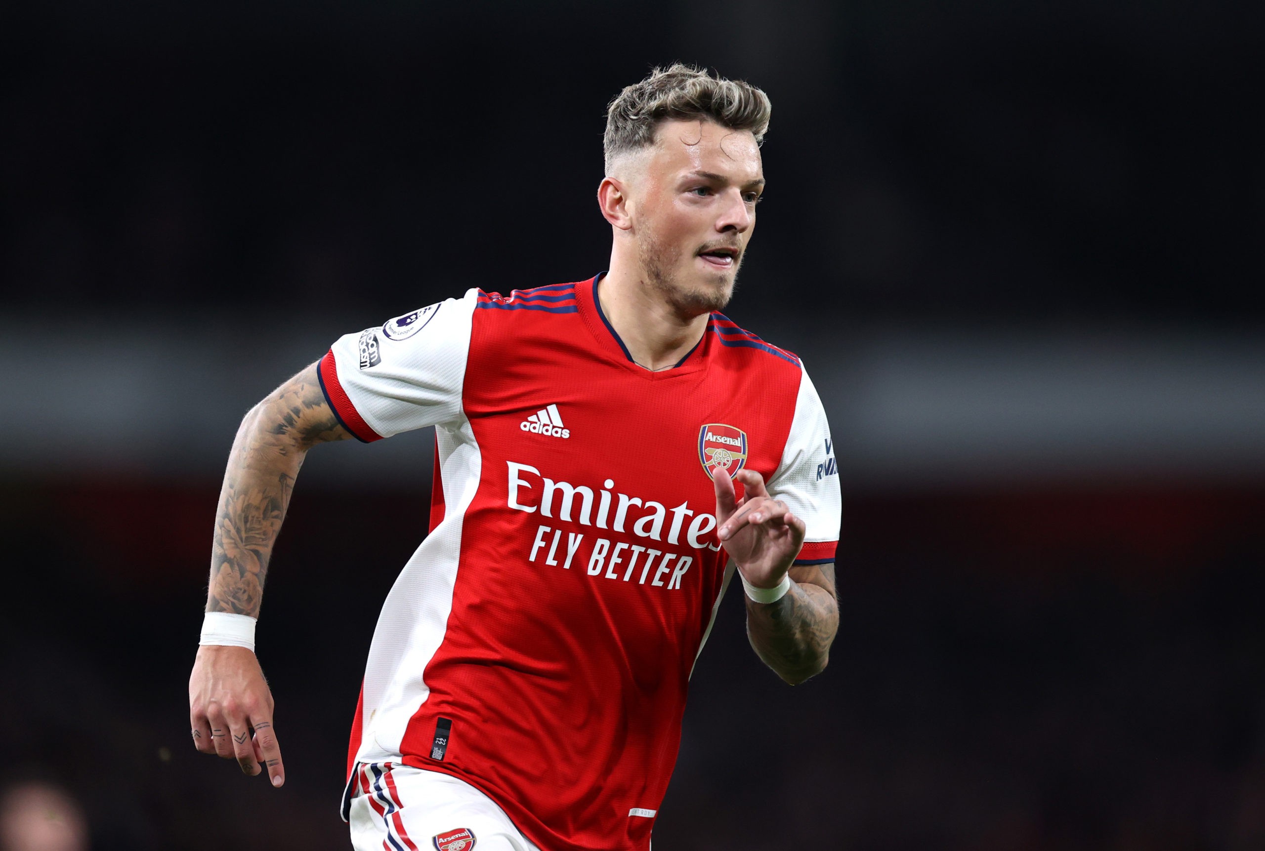 Ben White injury update as he misses West Ham 2 LONDON, ENGLAND: Ben White of Arsenal during the Premier League match between Arsenal and Aston Villa at Emirates Stadium on October 22, 2021. (Photo by Alex Pantling/Getty Images)
