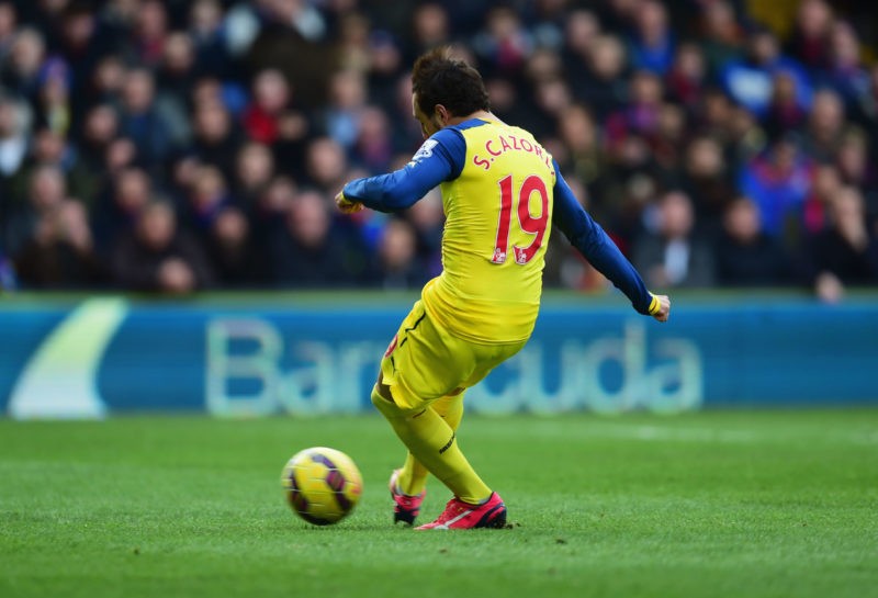 Arsenal's best and worst penalty takers in the Premier League 4 LONDON, ENGLAND - FEBRUARY 21: Santi Cazorla of Arsenal scores their first goal from a penalty during the Barclays Premier League match between Crystal Palace and Arsenal at Selhurst Park on February 21, 2015 in London, England. (Photo by Jamie McDonald/Getty Images)