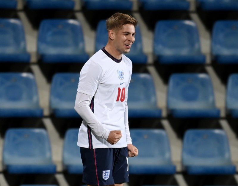 Emile Smith Rowe on England u21 duty (Photo via England on Twitter)