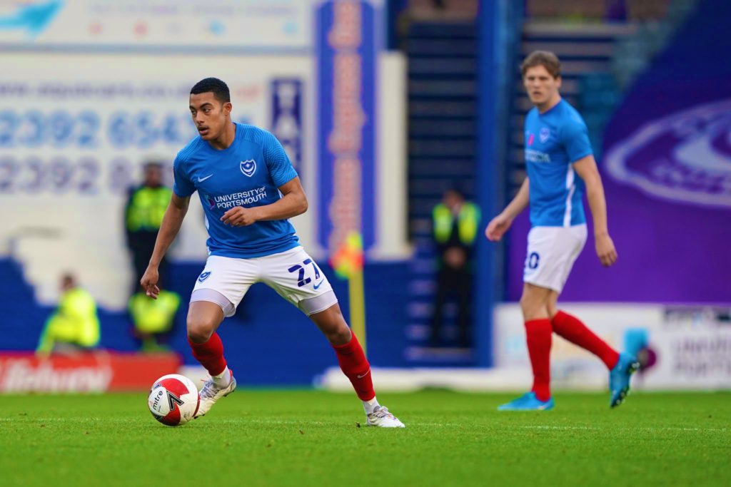 Arsenal Tottenham postponed as Premier League follows precedent 3 Miguel Azeez playing for Portsmouth (Photo via Azeez on Twitter)