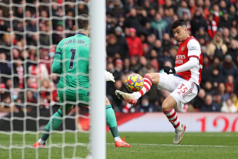 Martinelli magic: Arsenal player ratings vs Newcastle United 4 LONDON, ENGLAND - NOVEMBER 27: Gabriel Martinelli of Arsenal scores their team's second goal during the Premier League match between Arsenal and Newcastle United at Emirates Stadium on November 27, 2021 in London, England. (Photo by Richard Heathcote/Getty Images)