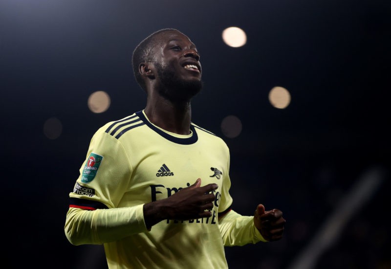 Podcast: Is Nicolas Pepe done at Arsenal and other questions 2 WEST BROMWICH, ENGLAND - AUGUST 25: Nicolas Pepe of Arsenal during the Carabao Cup Second Round between West Bromwich Albion and Arsenal at The Hawthorns on August 25, 2021 in West Bromwich, England. (Photo by Catherine Ivill/Getty Images)