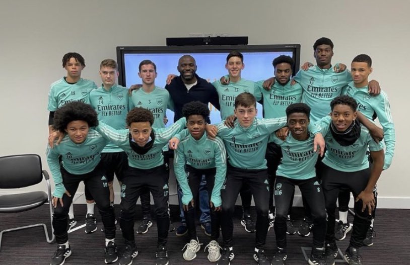 Fabrice Muamba with the Arsenal u16s (Photo via Jeorge Bird)