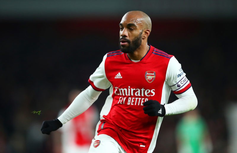 Simple reason Granit Xhaka refused Arsenal captain's armband 2 LONDON, ENGLAND - DECEMBER 15: Alexandre Lacazette of Arsenal looks on whilst wearing the captain's armband during the Premier League match between Arsenal and West Ham United at Emirates Stadium on December 15, 2021 in London, England. (Photo by Marc Atkins/Getty Images)