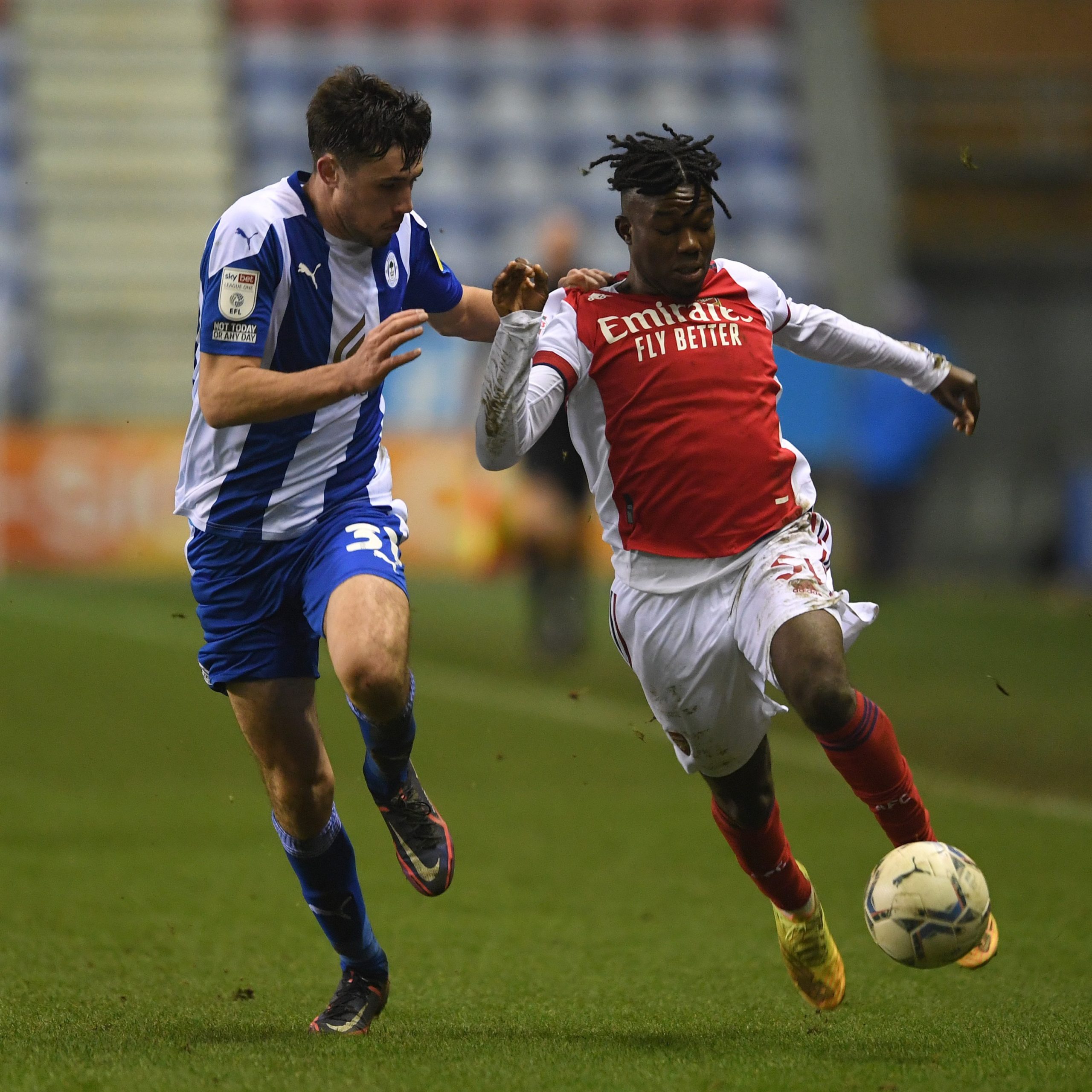 Joel Ideho playing for the Arsenal u21s (Photo via Arsenal Academy on Twitter)
