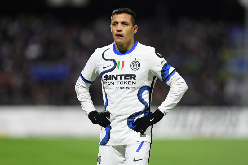SALERNO, ITALY - DECEMBER 17: Alexis Sanchez of FC Internazionale during the Serie A match between US Salernitana and FC Internazionale at Stadio A...