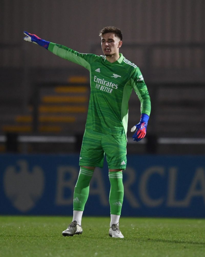 Hubert Graczyk with the Arsenal u23s (Photo via Arsenal Academy on Twitter)