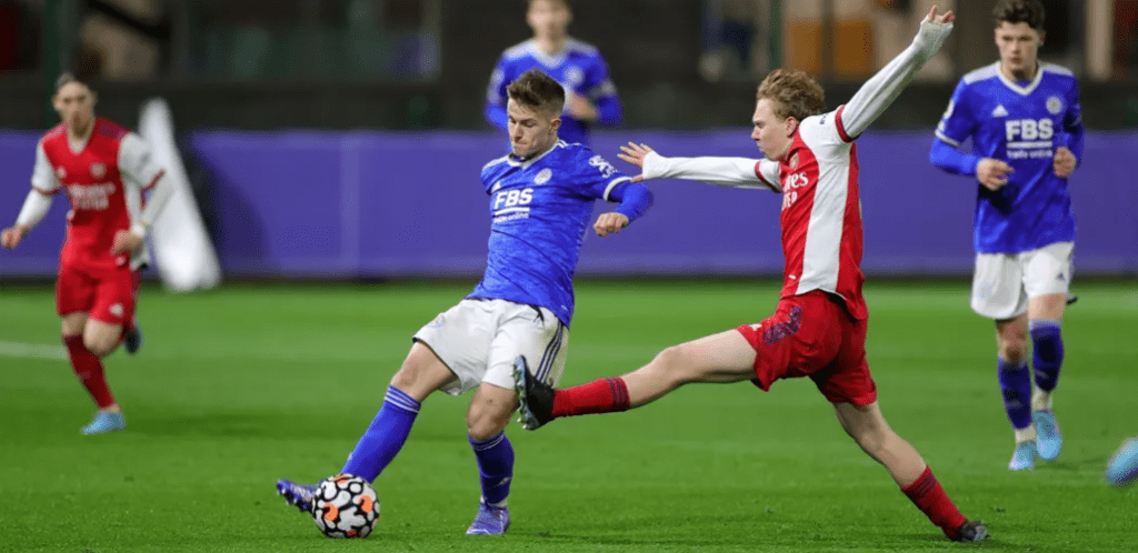 3 clubs show interest in Arsenal player with green light to leave 3 Jack Henry-Francis attempts to make a block for the Arsenal u23s vs Leicester City (Photo via LCFC.com)