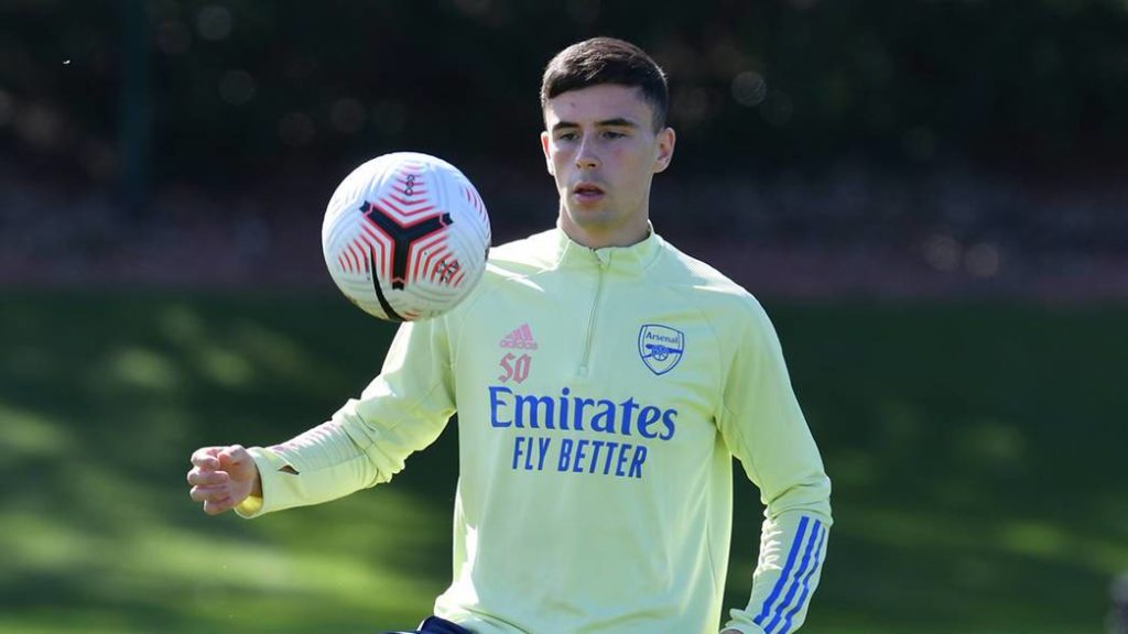 1st assist, 1st 90 minutes: Friday positives for Arsenal loanees 3 Jordan McEneff with Arsenal in training (Photo via Arsenal.com)