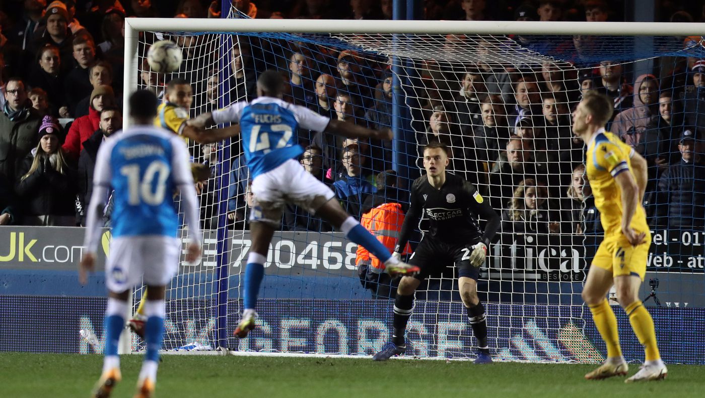 Karl Hein playing for Reading FC during Peterborough United v Reading on 16-02-2022 (Photo via ReadingFC.co.uk)
