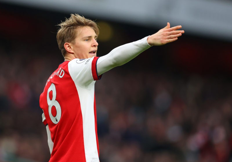 LONDON, ENGLAND - JANUARY 23: Martin Odegaard of Arsenal during the Premier League match between Arsenal and Burnley at Emirates Stadium on January...
