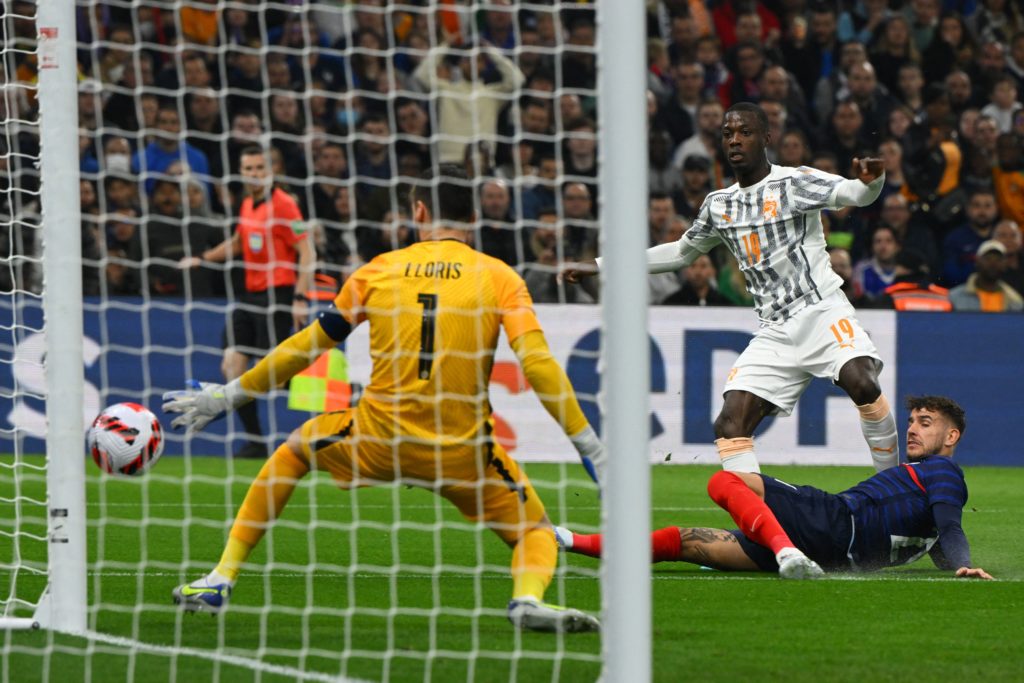 5 goals, 4 assists, 2 debuts: Arsenal's March international results 5 Ivory Coast's forward Nicolas Pepe (C) scores a goal during the friendly football match between France and Ivory Coast at the Velodrome Stadium in Marseille, southern France, on March 25, 2022. (Photo by NICOLAS TUCAT/AFP via Getty Images)