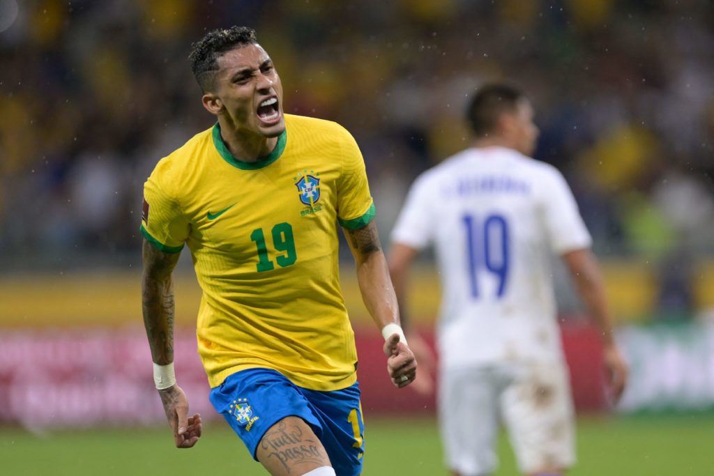 Arsenal make contact with agent of Mudryk alternative 3 Brazil's Raphinha celebrates after scoring against Paraguay during the South American qualification football match for the FIFA World Cup Qatar 2022 at the Mineirao stadium in Belo Horizonte, Brazil, on February 1, 2022. (Photo by DOUGLAS MAGNO/AFP via Getty Images)