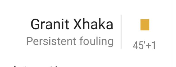 granit xhaka persistant fouling