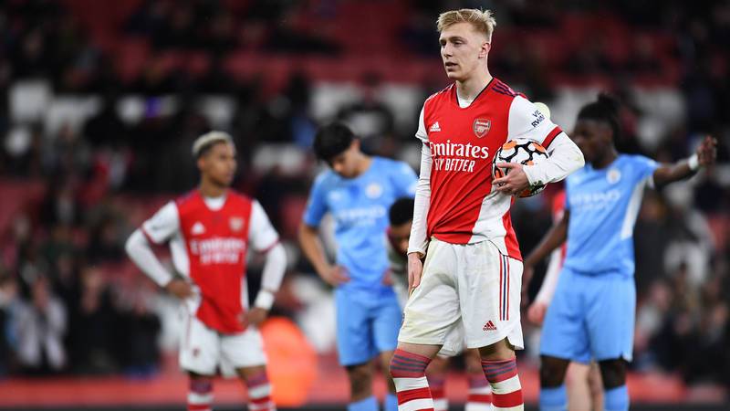 Report: Star Arsenal youngster scores again in heavy friendly defeat 2 Mika Biereth with the Arsenal u23s (Photo via Arsenal.com)