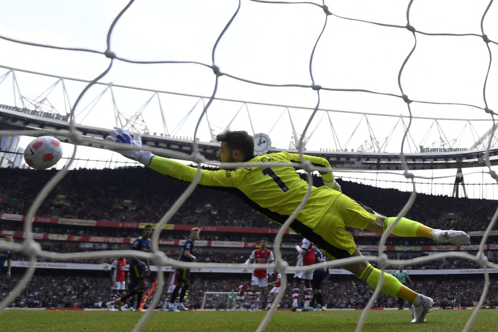 Arsenal 29yo set for talks to discuss his future amid Serie A interest 3 Manchester United's Spanish goalkeeper David de Gea cannot get a hand to a long-range shot from Arsenal's Swiss midfielder Granit Xhaka as Arsenal take a 3-1 lead during the English Premier League football match between Arsenal and Manchester United at the Emirates Stadium in London on April 23, 2022. - Arsenal won the game 3-1. (Photo by GLYN KIRK/AFP via Getty Images)