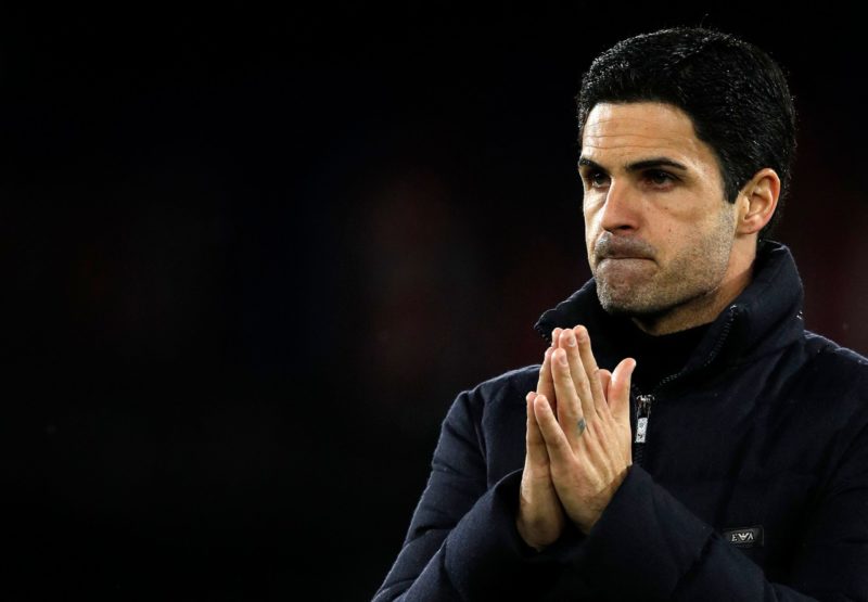 Thomas Partey injury update: "It’s a big concern" 3 Arsenal's Spanish manager Mikel Arteta reacts after the English Premier League football match between Crystal Palace and Arsenal at Selhurst Park in south London on April 4, 2022. - Crystal Palace won the match 3-0. - RESTRICTED TO EDITORIAL USE. No use with unauthorized audio, video, data, fixture lists, club/league logos or 'live' services. Online in-match use limited to 120 images. An additional 40 images may be used in extra time. No video emulation. Social media in-match use limited to 120 images. An additional 40 images may be used in extra time. No use in betting publications, games or single club/league/player publications. (Photo by ADRIAN DENNIS/AFP via Getty Images)
