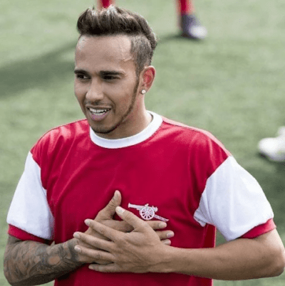 lewis hamilton arsenal badge