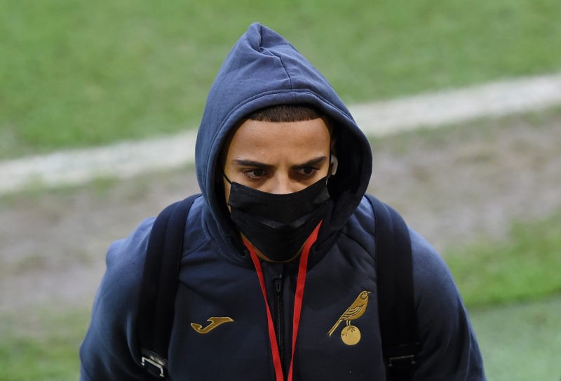 NORWICH, ENGLAND - DECEMBER 26: Max Aarons of Norwich City arrives at the stadium prior to the Premier League match between Norwich City and Arsena...