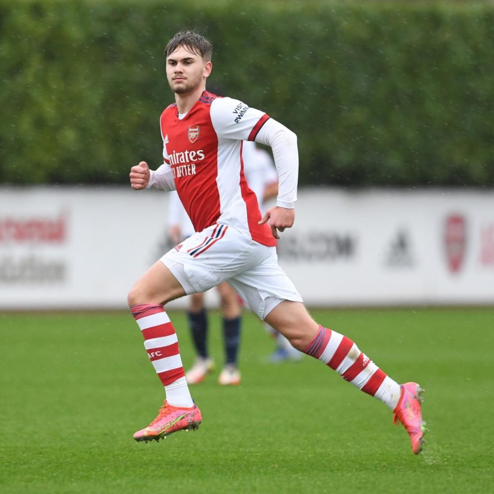 Billy Vigar with the Arsenal u18s (Photo via Vigar on Instagram)