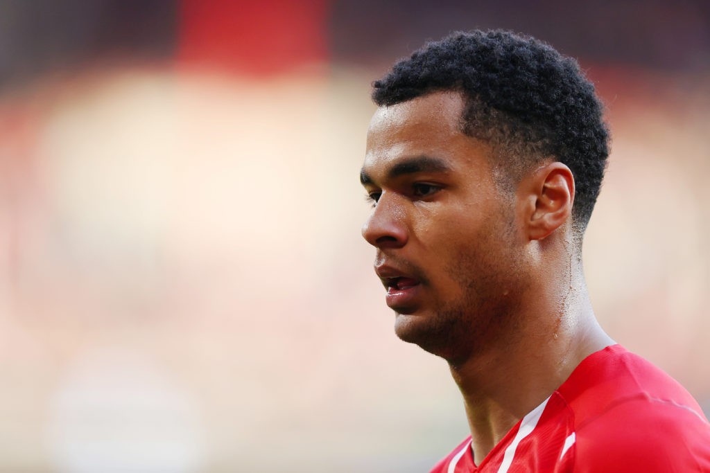 EINDHOVEN, NETHERLANDS: Cody Gakpo of PSV Eindhoven looks on during the UEFA Conference League Quarter Final Leg Two match between PSV Eindhoven and Leicester City at Philips Stadium on April 14, 2022. (Photo by Dean Mouhtaropoulos/Getty Images)