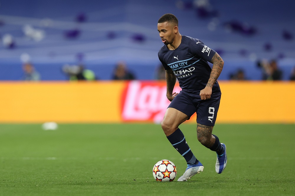 MADRID, SPAIN: Gabriel Jesus of Manchester City FC <ct during the UEFA Champions League Semi-Final Leg Two match between Real Madrid and Manches...