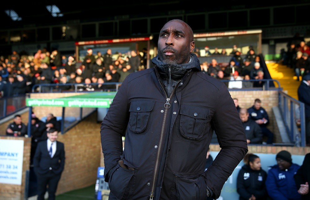 Arsenal invincible set for interview for Championship job 2 SOUTHEND, ENGLAND: Sol Campbell, Manager of Southend United looks on prior to the Sky Bet League One match between Southend United and Rotherham United at Roots Hall on December 14, 2019. (Photo by James Chance/Getty Images)