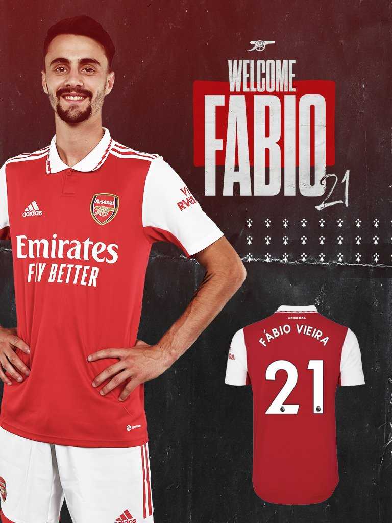 Arsenal new boy Fabio Vieira in protective boot 2 Fabio Vieira (Photo via Arsenal Direct)