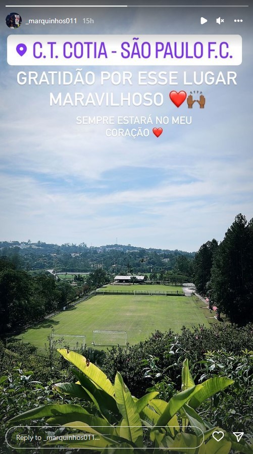 Marquinhos on his Instagram story