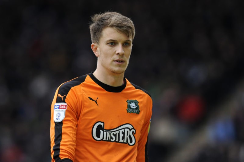 PLYMOUTH, ENGLAND - MARCH 23: Matt Macey of Plymouth Argyle looks on during the Sky Bet League One match between Plymouth Argyle and Bristol Rovers...