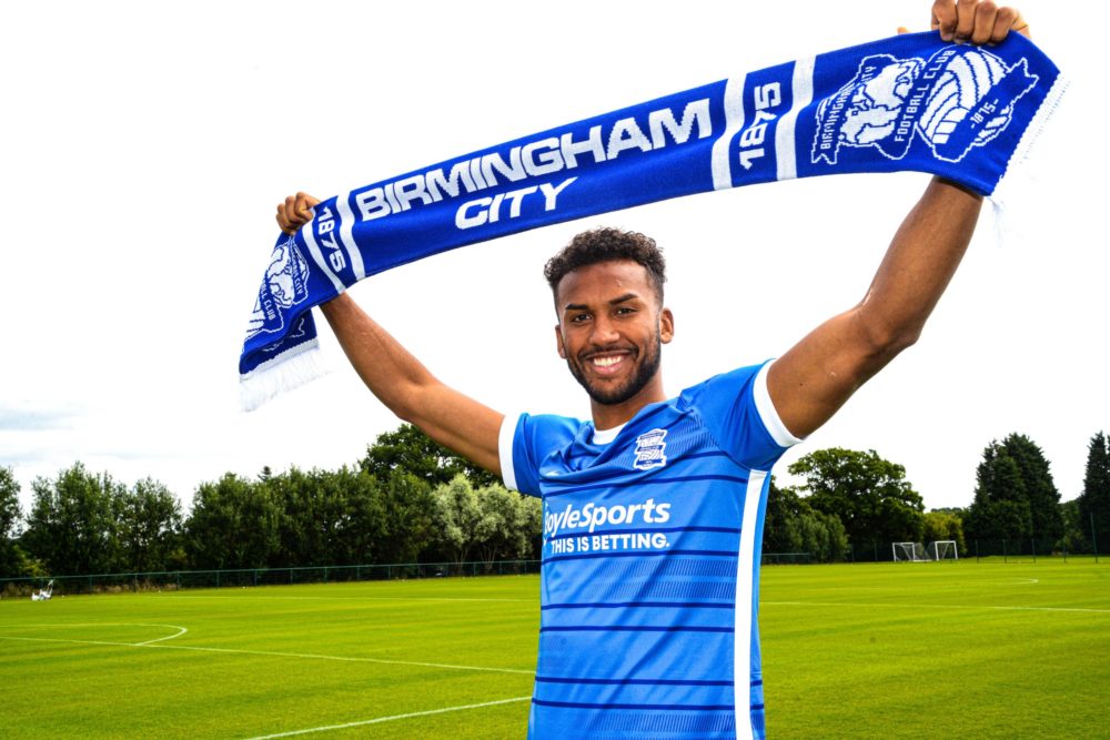 Auston Trusty after signing for Birmingham City (Photo via bcfc.com)