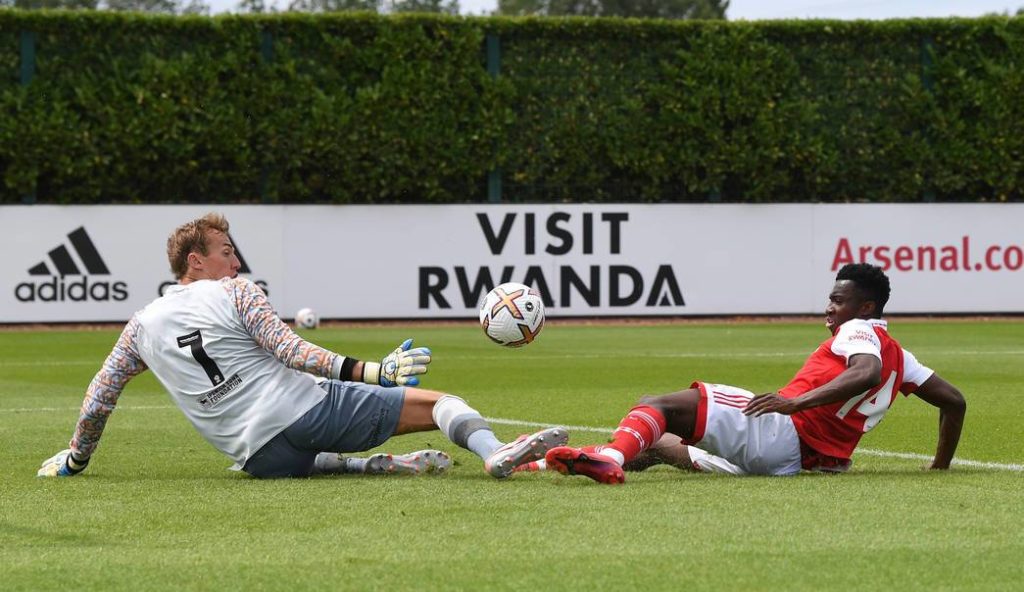 Nketiah & Lokonga star in Arsenal's pre-season opener 3 Eddie Nketiah scores for Arsenal in pre-season (Photo via Arsenal.com)