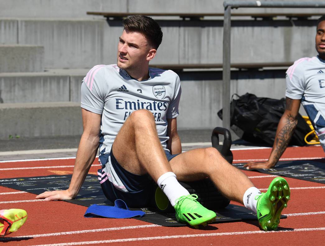 Kieran Tierney in training (Photo via Arsenal.com)