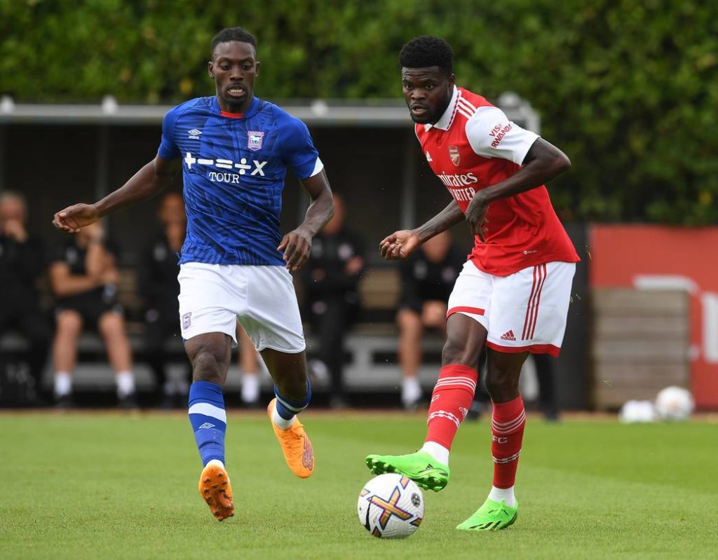 Nketiah & Lokonga star in Arsenal's pre-season opener 2 Thomas Partey playing for Arsenal in pre-season (Photo via Arsenal.com)