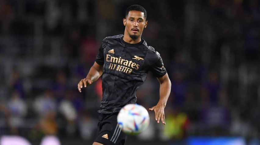 Mikel Arteta praises "superb" debut performance from Arsenal star 2 William Saliba playing for Arsenal (Photo via Arsenal.com)