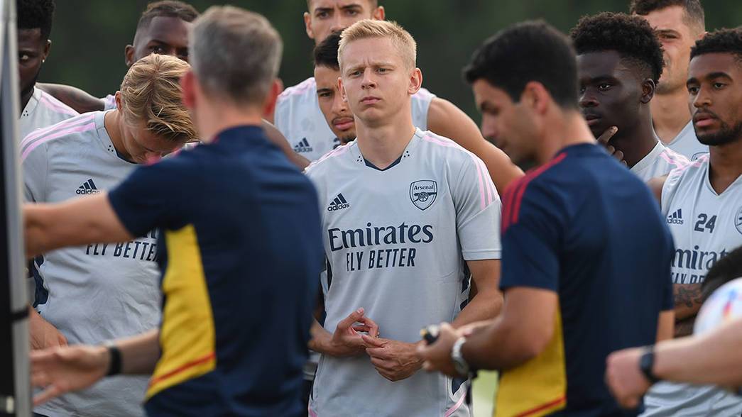 Zinchenko in training via Arsenal.com