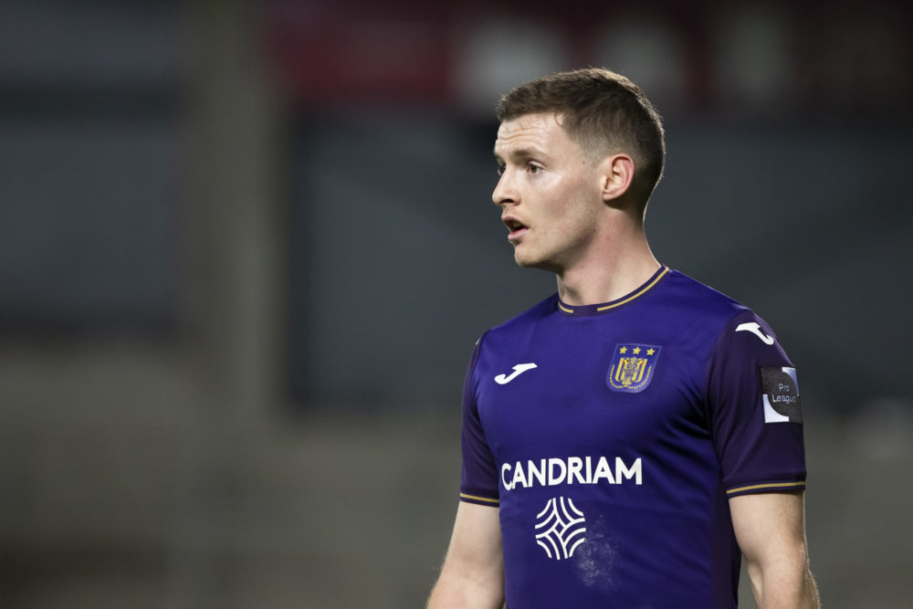 Anderlecht's Sergio Gomez pictured during a soccer match between KV Mechelen and RSC Anderlecht, Sunday 23 January 2022 in Mechelen, on day 23 of t...