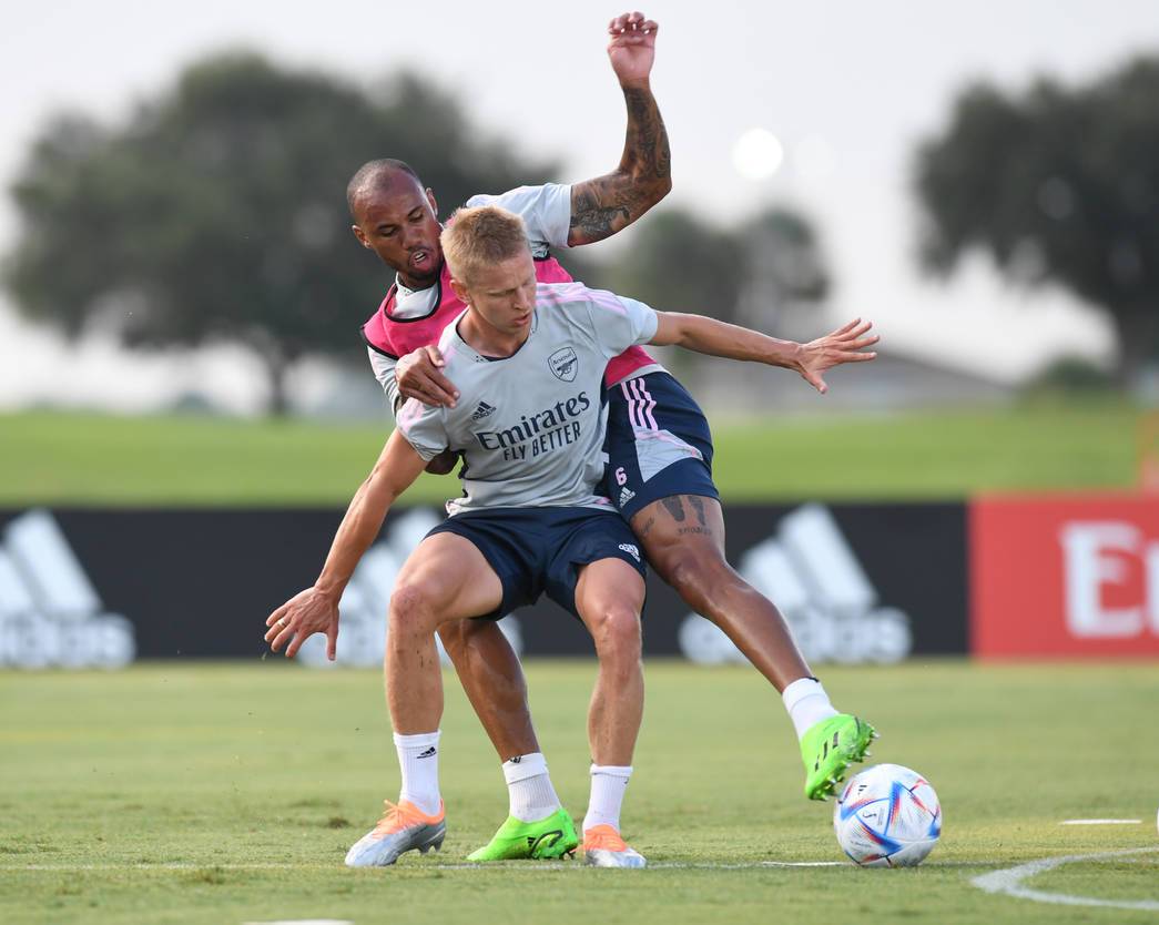 Zinchenko in training via Arsenal.com