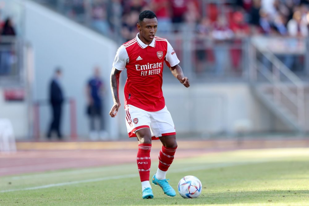 NUREMBERG, GERMANY: Marquinhos of Arsenal runs with the ball during the pre-season friendly match between 1. FC Nürnberg and Arsenal F.C. at Max-Mo...