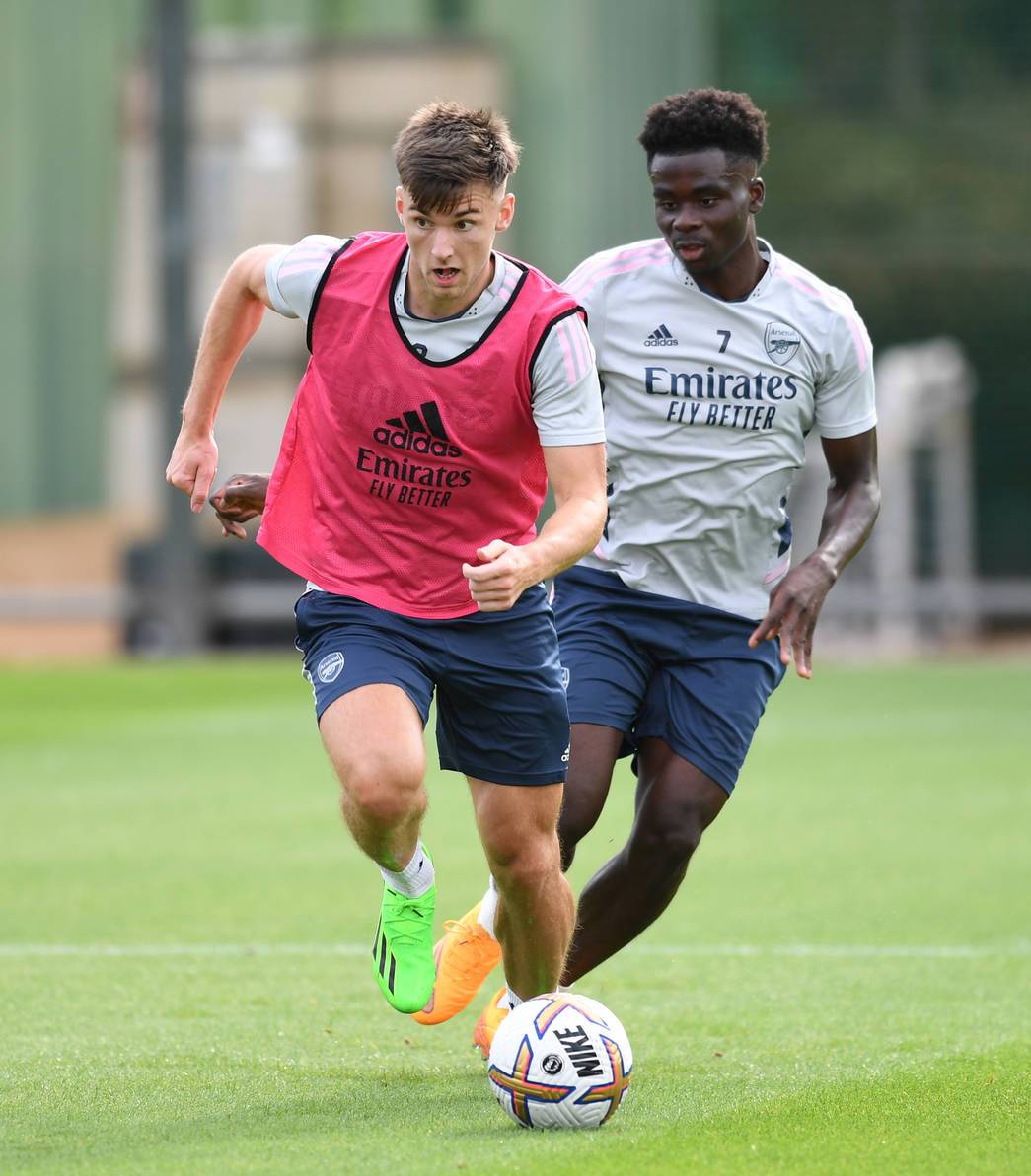 Kieran Tierney trains with Arsenal (Photo via Arsenal.com)