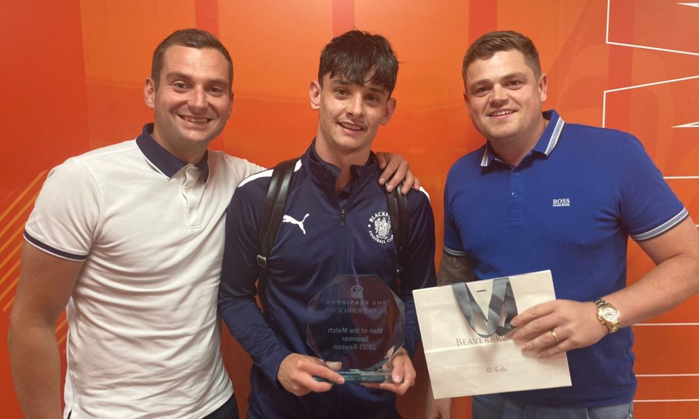 Charlie Patino with the Man of the Match award for Blackpool (Photo via Blackpool FC)