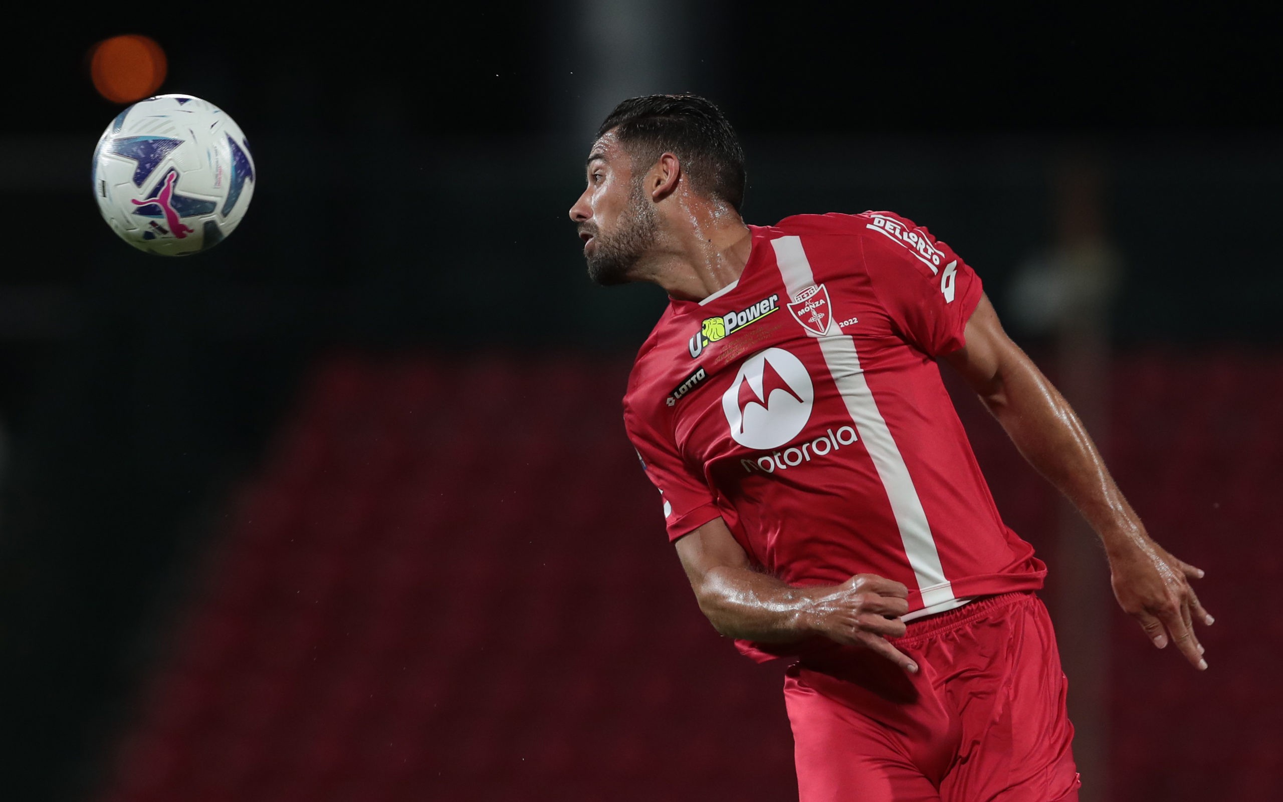 MONZA, ITALY: Pablo Mari of AC Monza jumps for the ball during the Serie A match between AC Monza and Torino FC at Stadio Brianteo on August 13, 20...