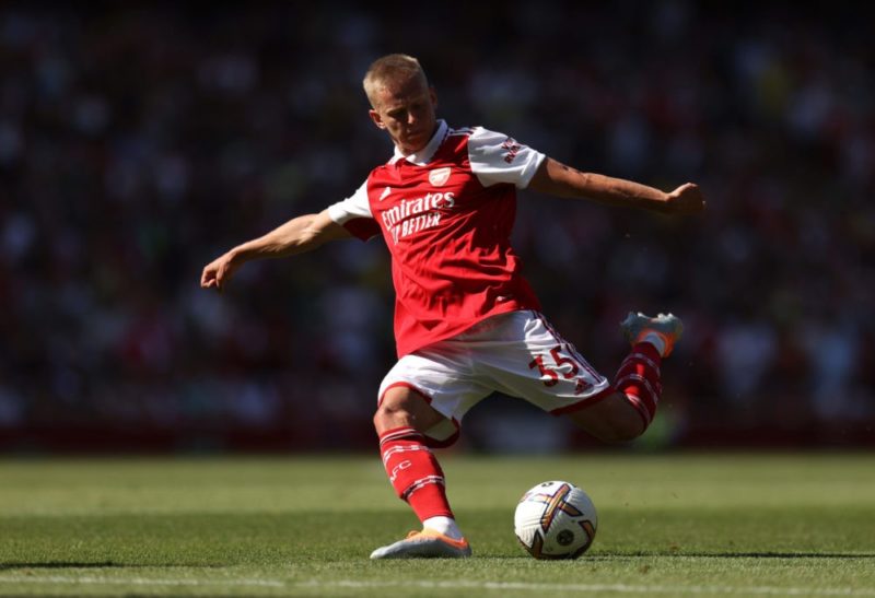 LONDON, ENGLAND: Oleksandr Zinchenko of Arsenal during the Premier League match between Arsenal FC and Leicester City at Emirates Stadium on August...