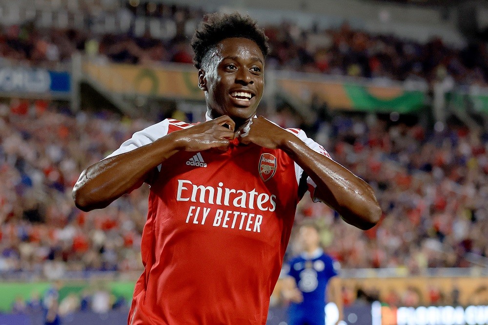 "I was disgusted": Arsenal 22yo speaks out on treatment from international manager 3 ORLANDO, FLORIDA: Albert Sambi Lokonga of Arsenal celebrates after scoring his side's fourth goal during the Florida Cup match against Chelsea at Camping World Stadium on July 23, 2022. (Photo by Sam Greenwood/Getty Images)