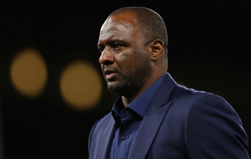 LONDON, ENGLAND - AUGUST 05: Manager of Crystal Palace Patrick Viera looks on after the Premier League match between Crystal Palace and Arsenal FC ...