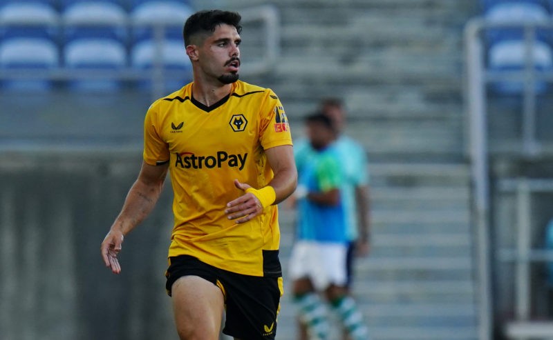 FARO, PORTUGAL - JULY 30: Pedro Neto of Wolverhampton Wanderers FC during the Pre-Season Friendly match between Wolverhampton Wanderers and Sportin...