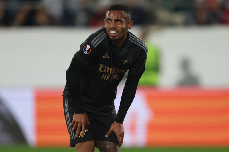 ST GALLEN, SWITZERLAND - SEPTEMBER 08: Gabriel Jesus of Arsenal FC reacts during the UEFA Europa League group A match between FC Zürich and Arsenal...